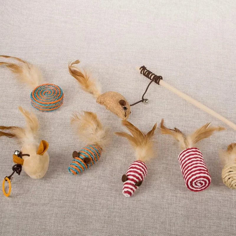 Juguete Para Gatos Set Completo 7 Unidad