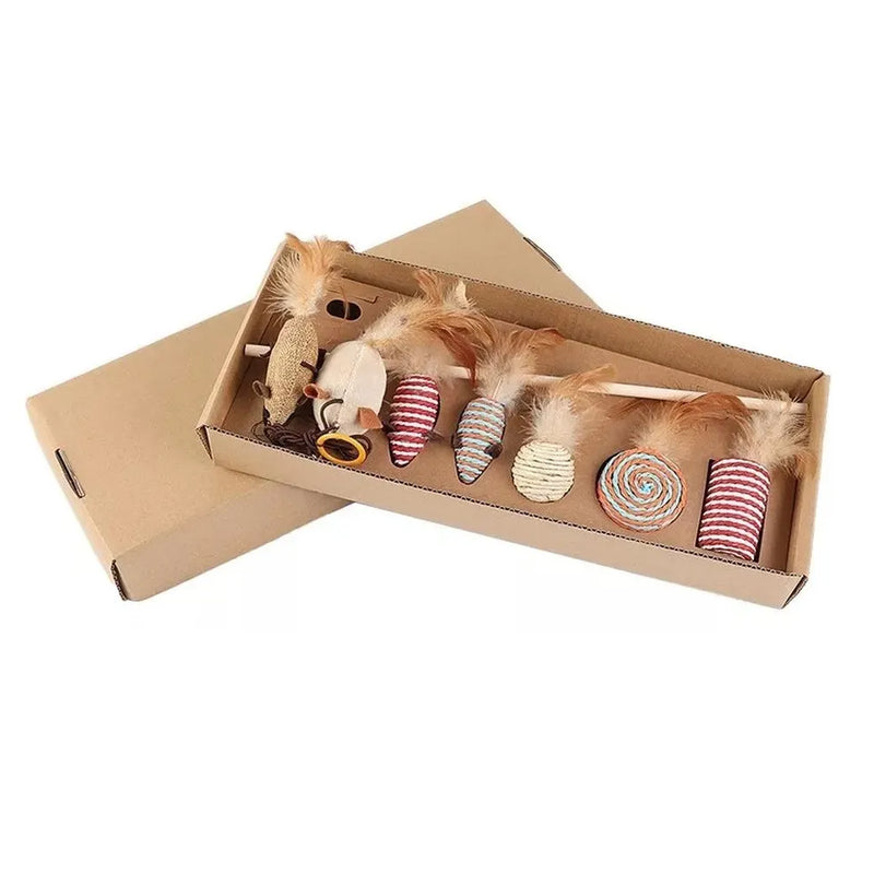 Juguete Para Gatos Set Completo 7 Unidad