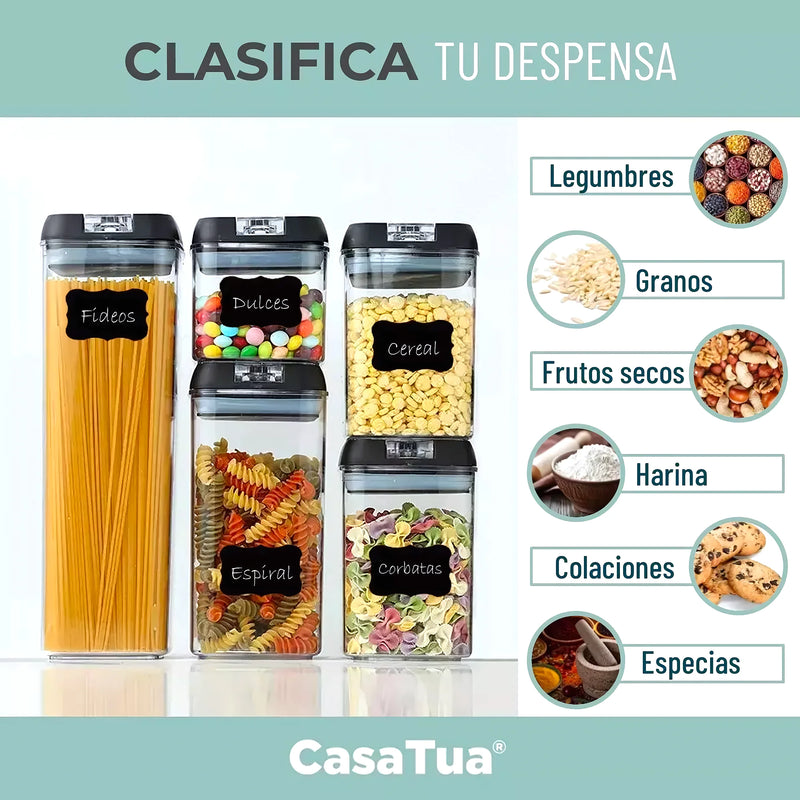 Contenedores Set 5 Alimentos Herméticos - Varietas Chile - Santiago