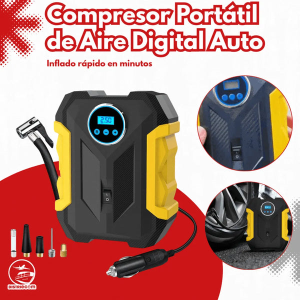 Compresor Portatil De Aire Digital Auto