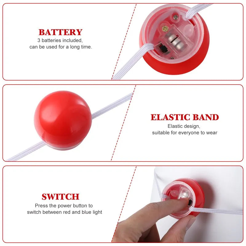 Nariz De Payaso Con Luz Nariz Led 12Un