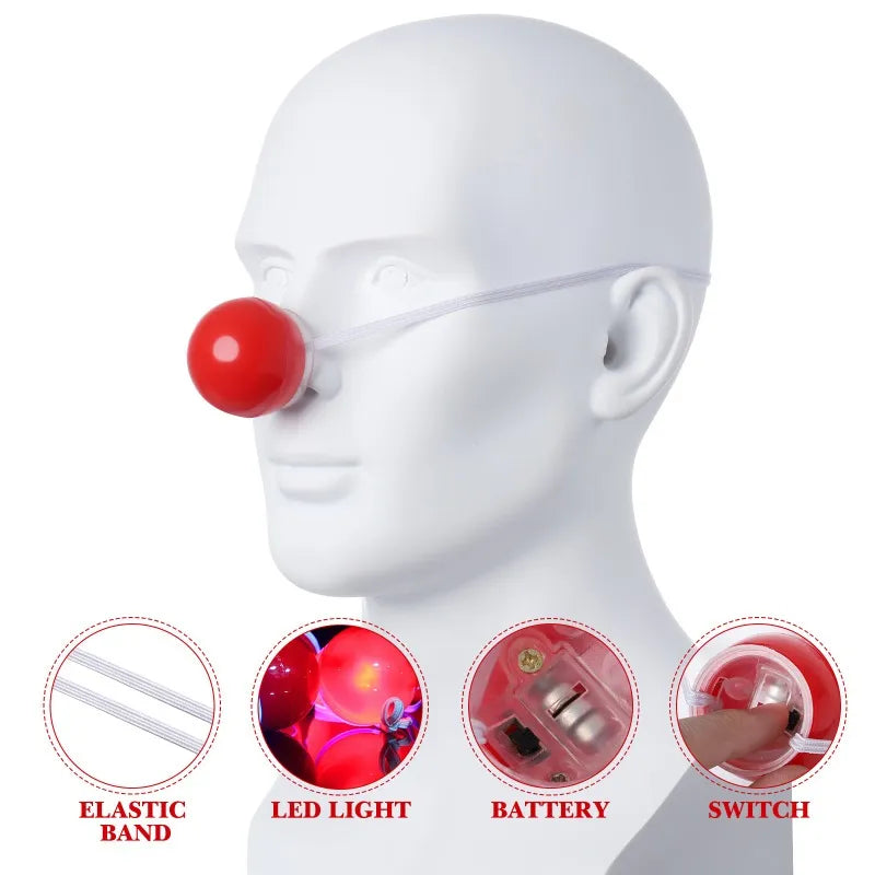 Nariz De Payaso Con Luz Nariz Led 12Un