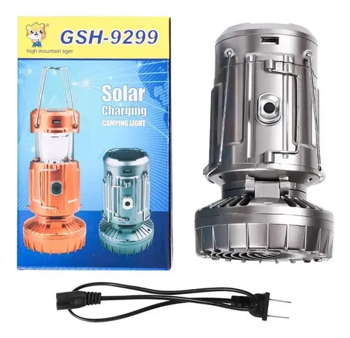 Linterna Carga Solar Pilas Usb Ventila