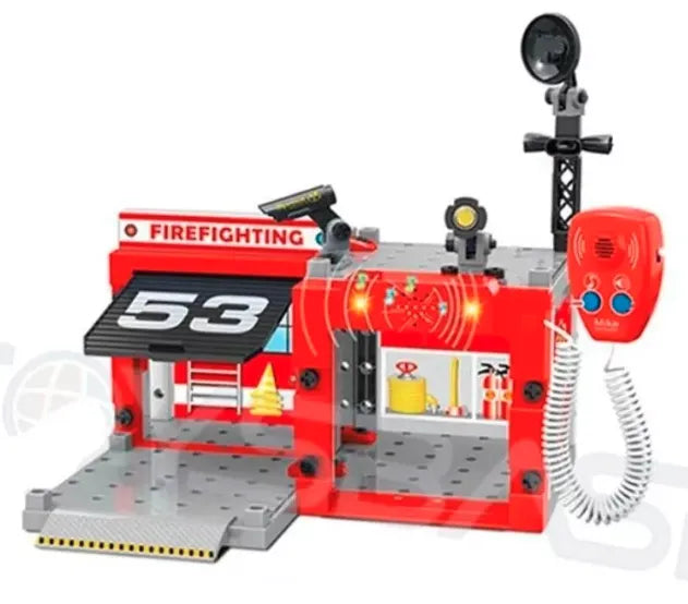 Estacion De Bomberos Armable 67 Pcs Luz