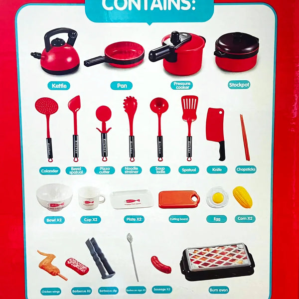 Set Juguete De Cocina Rojo Con 36 - Varietas Chile - Santiago