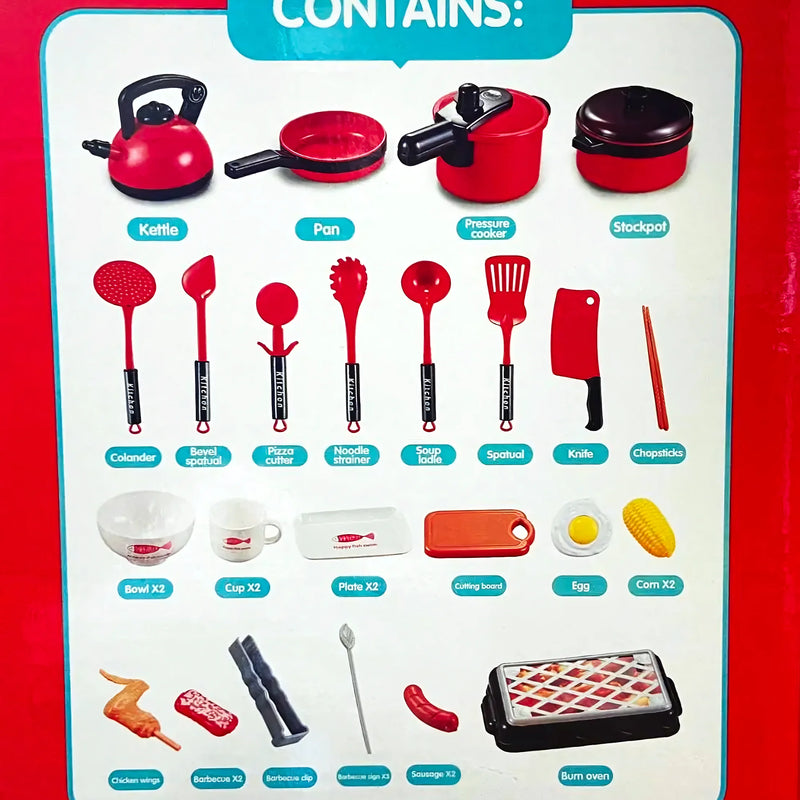 Set Juguete De Cocina Rojo Con 36 - Varietas Chile - Santiago