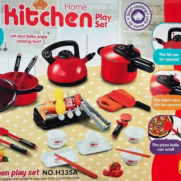 Set Juguete De Cocina Rojo Con 36