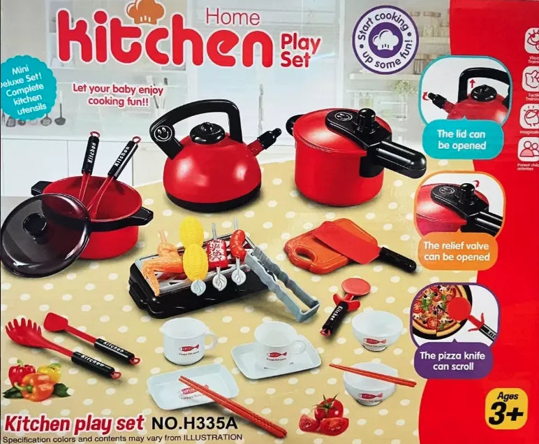 Set Juguete De Cocina Rojo Con 36
