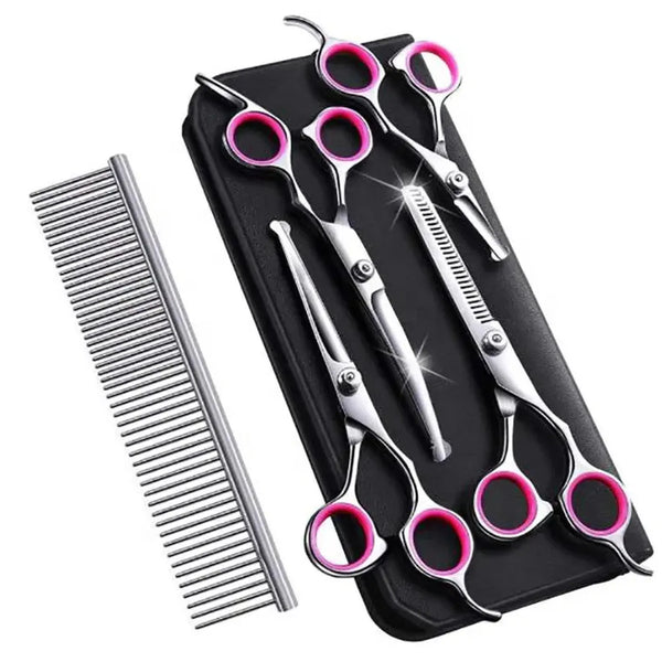 Set 4 Tijeras Profesionales Y Peine De A