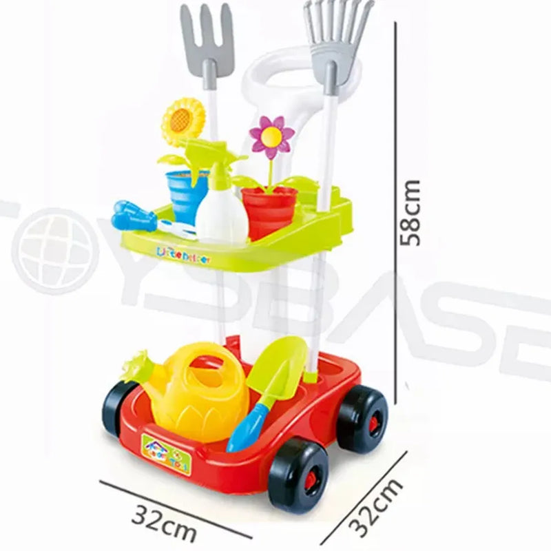 Carro Con Herramienta De Jardinería Para