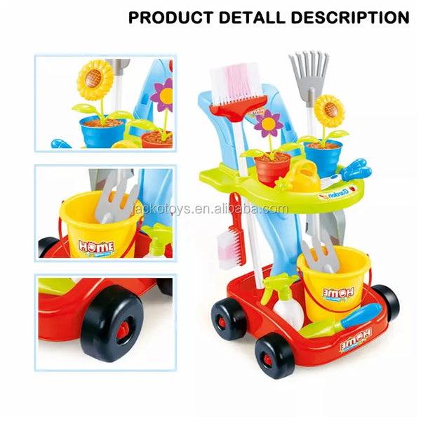 Carro Con Herramienta De Jardinería Para