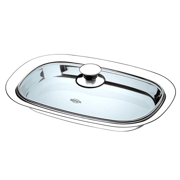 Fuente Con Tapa Vidrio Brinox Acero 40 - Varietas Chile - Santiago