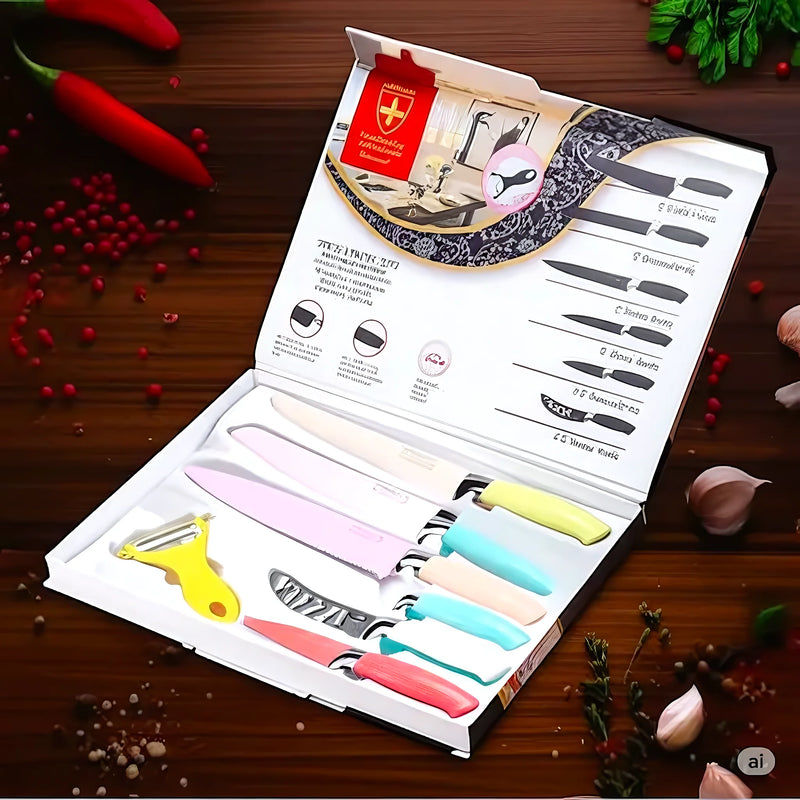 Set De 7 Cuchillos De Cocina Multicolor - Varietas Chile - Santiago