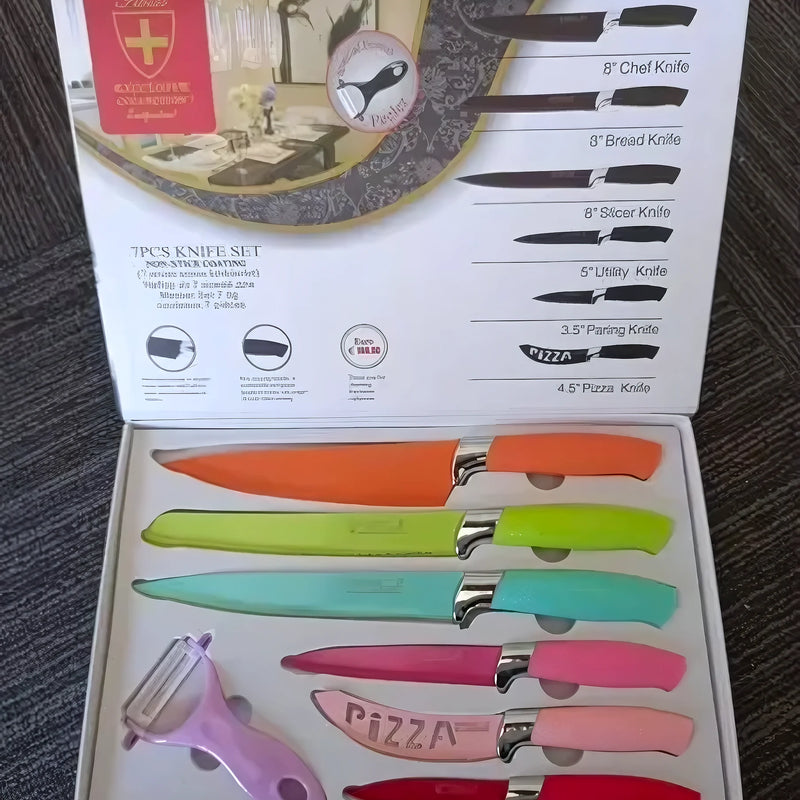 Set De 7 Cuchillos De Cocina Multicolor - Varietas Chile - Santiago