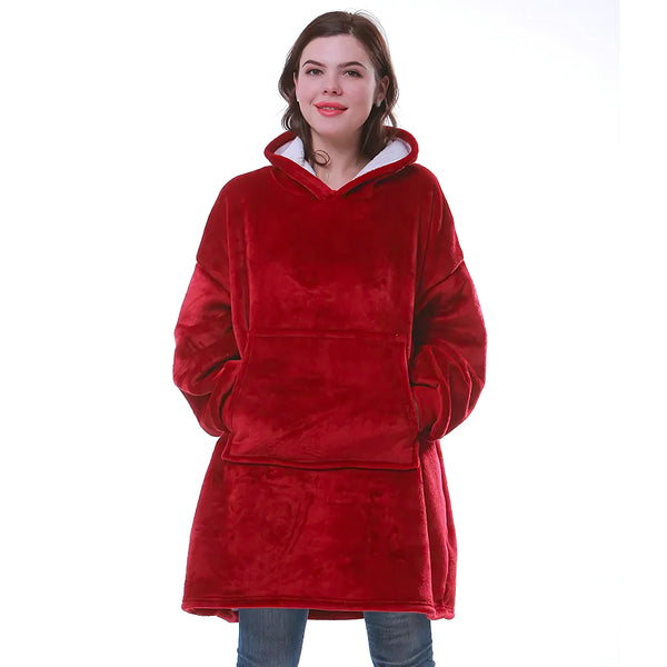 Maxi Poleron Sherpa Bata Manta Capucha - Varietas Chile - Santiago