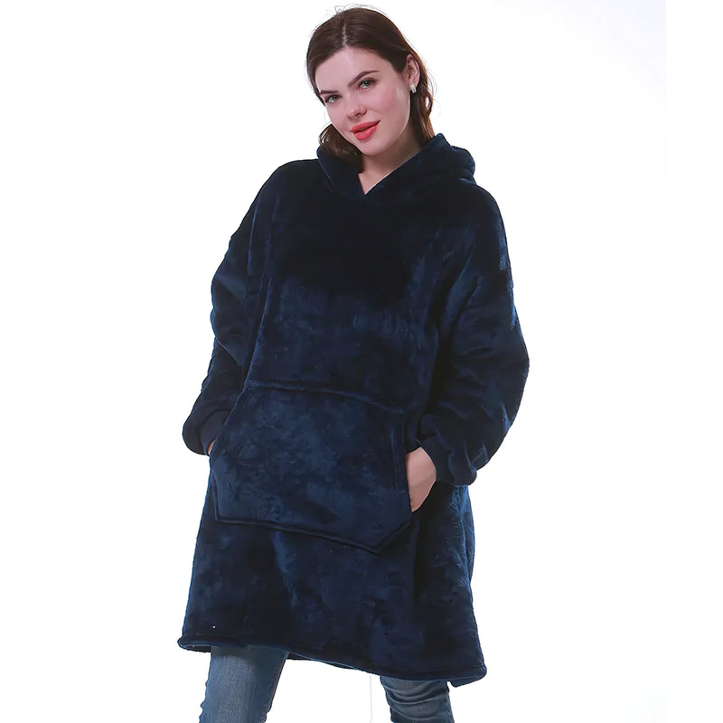 Maxi Poleron Sherpa Bata Manta Capucha - Varietas Chile - Santiago
