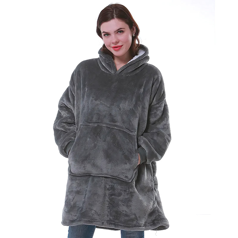 Maxi Poleron Sherpa Bata Manta Capucha - Varietas Chile - Santiago