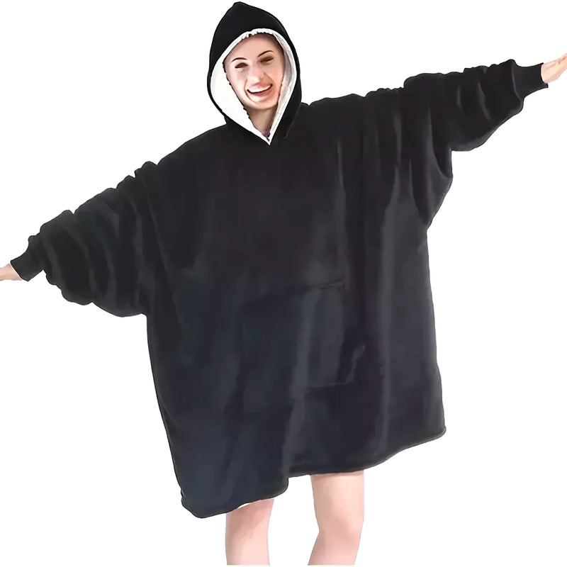 Maxi Poleron Sherpa Bata Manta Capucha - Varietas Chile - Santiago