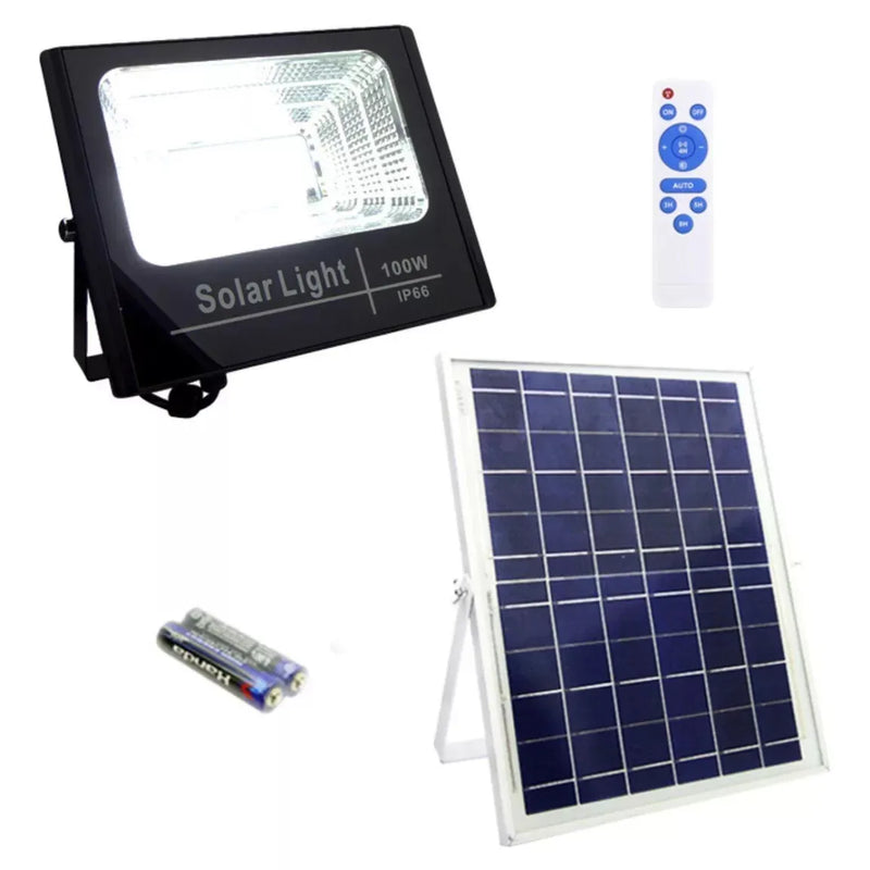 Foco Solar 154 Led 100 Watts Panel Solar