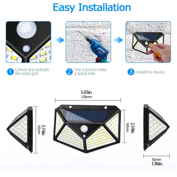 Pack 5 Focos Solar Led Con Sensor - Varietas Chile - Santiago