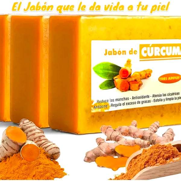 Pack 3 Jabones De Cúrcuma Natural - Varietas Chile - Santiago