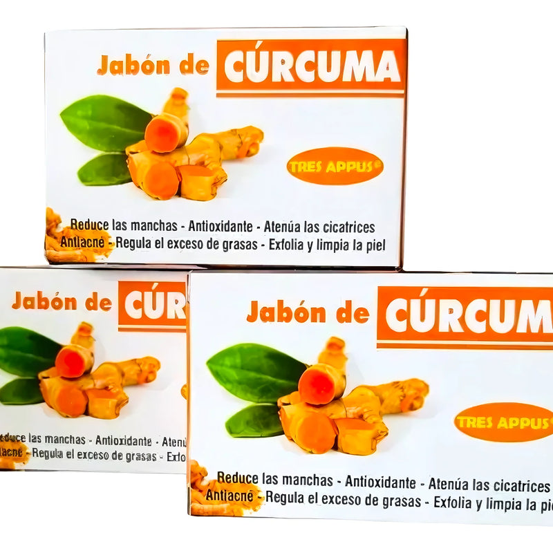Pack 3 Jabones De Cúrcuma Natural - Varietas Chile - Santiago