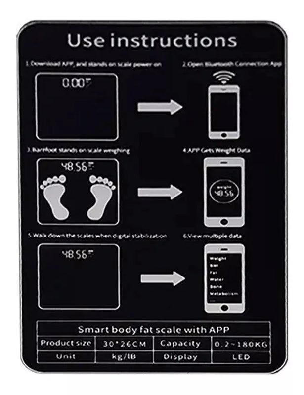 Balanza Baño Digital Bluetooth Inteligen