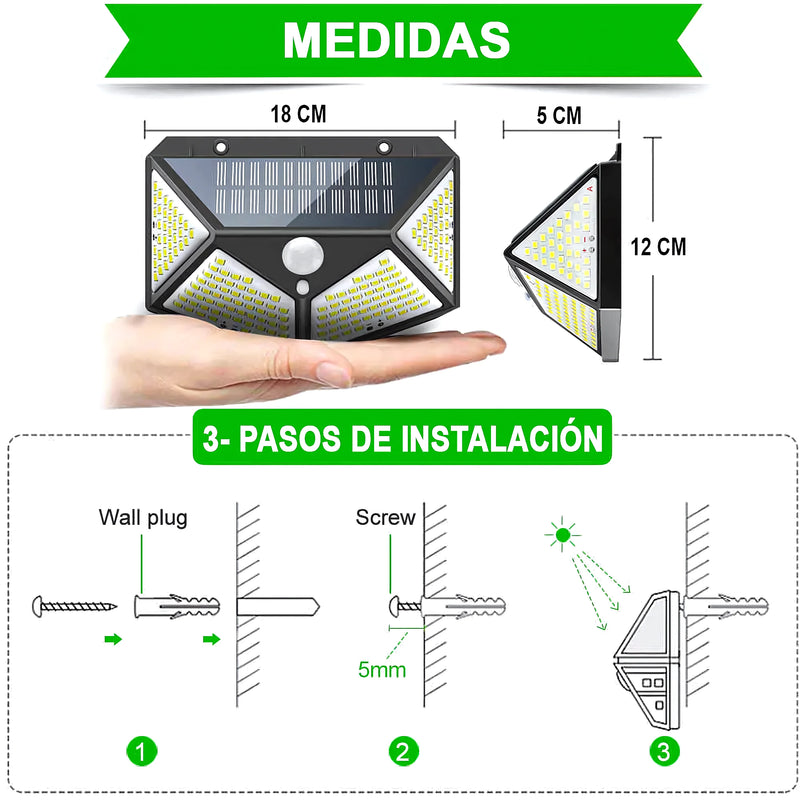 Pack De 2 Foco Lámpara Solar 114Led - Varietas Chile - Santiago