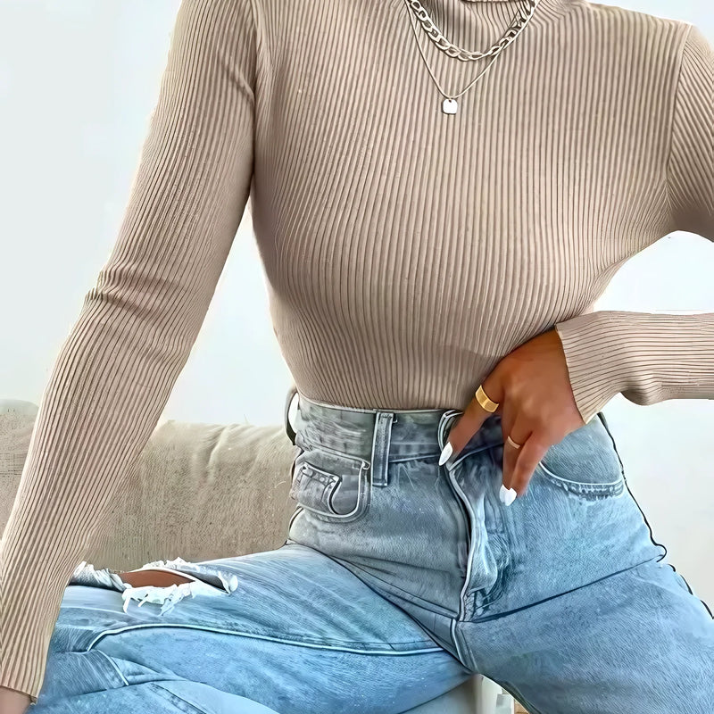Sweater Beatle Cuello Alto Doble Lanilla - Varietas Chile - Santiago