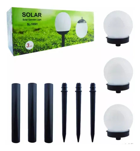 Pack X3 De Estaca Led Solar