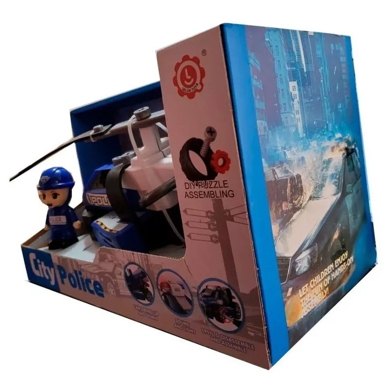 Helicoptero Policia Juguete Desarmable