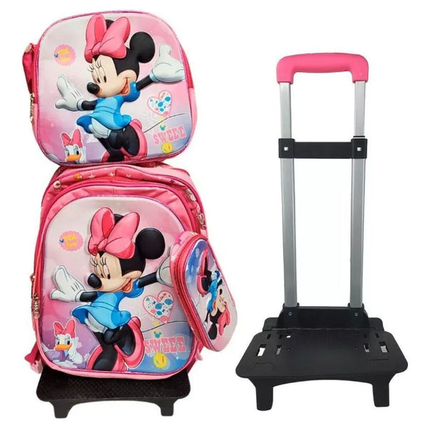 Mochila Ruedas Lonchera Estuche Minnie