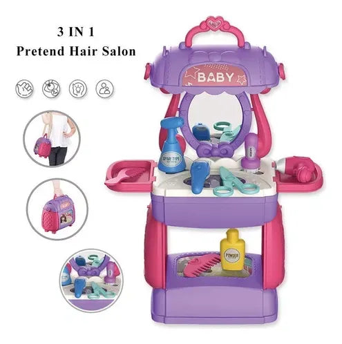 Salon Belleza 3En1 Tocador Bolso 8258