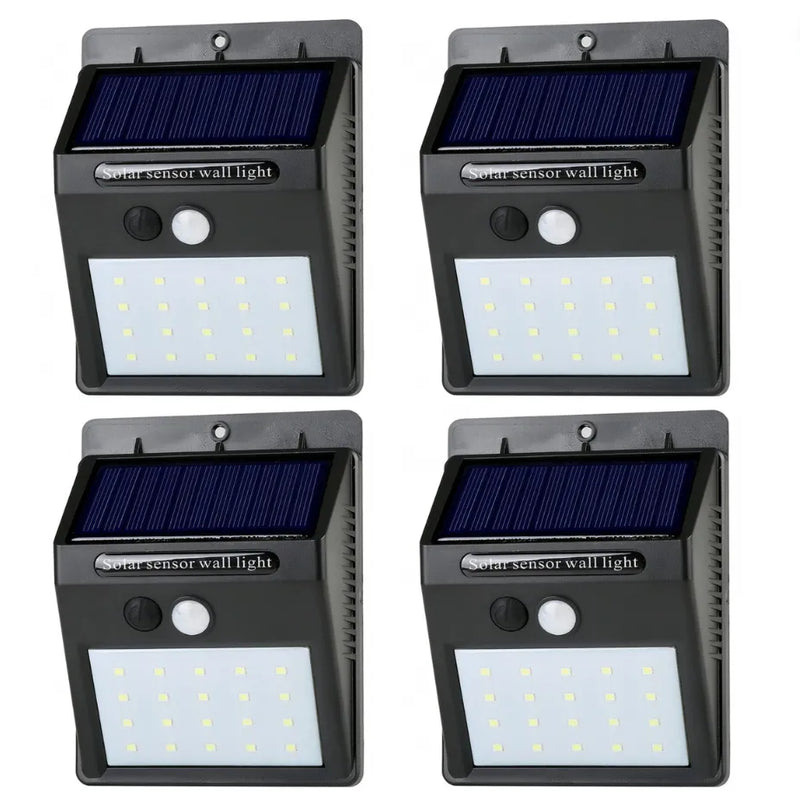 4 Focos Solares 20 Led Con Sensor Movimi