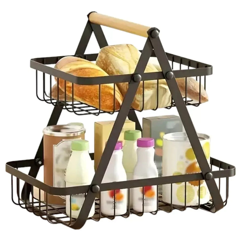 Organizador Frutero Cesta 2 Niveles