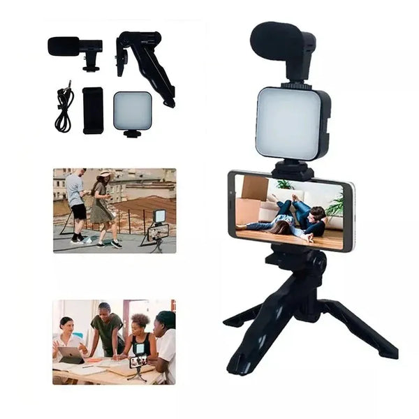 Kit De Grabación Micrófono Luz Led
