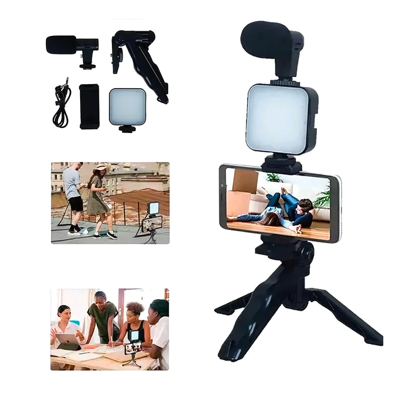 Kit De Grabación Micrófono Luz Led - Varietas Chile - Santiago
