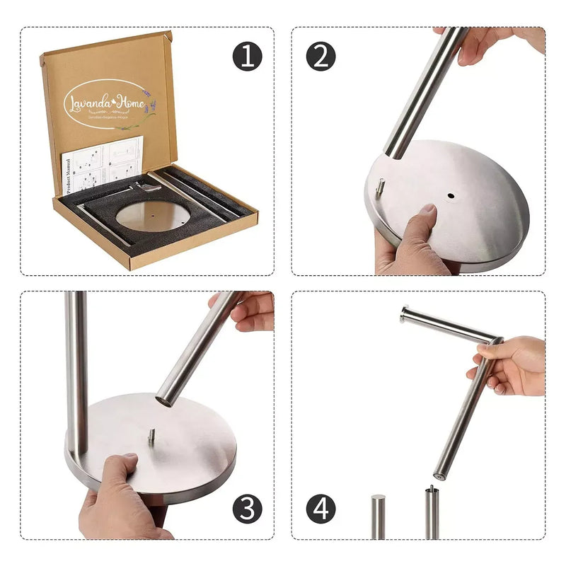 Soporte Papel Higiénico Premium Plateado