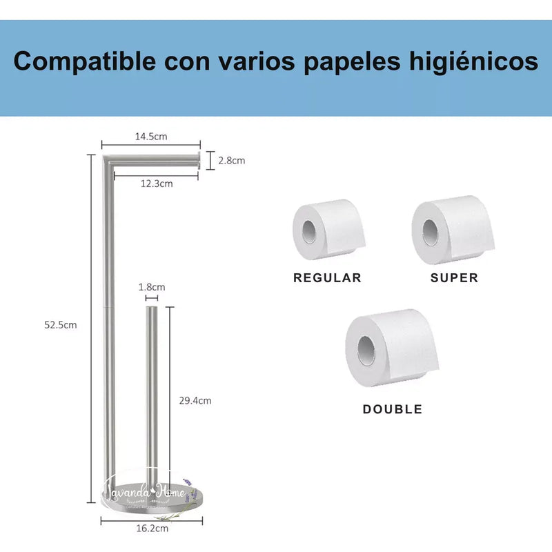 Soporte Papel Higiénico Premium Plateado