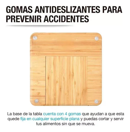 Tabla Para Quesos De Madera Bambú 4 Ac