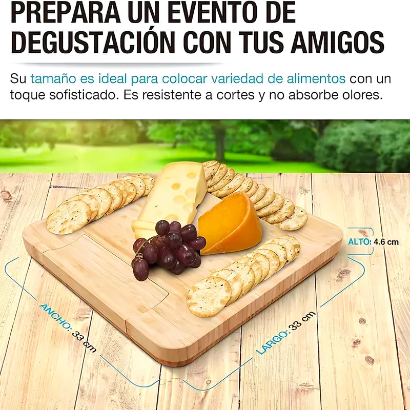 Tabla Para Quesos De Madera Bambú 4 Ac - Varietas Chile - Santiago
