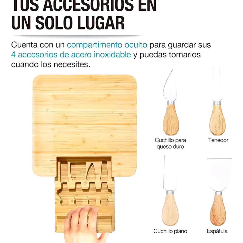 Tabla Para Quesos De Madera Bambú 4 Ac - Varietas Chile - Santiago