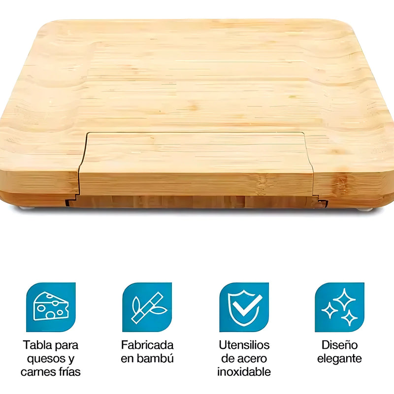Tabla Para Quesos De Madera Bambú 4 Ac - Varietas Chile - Santiago
