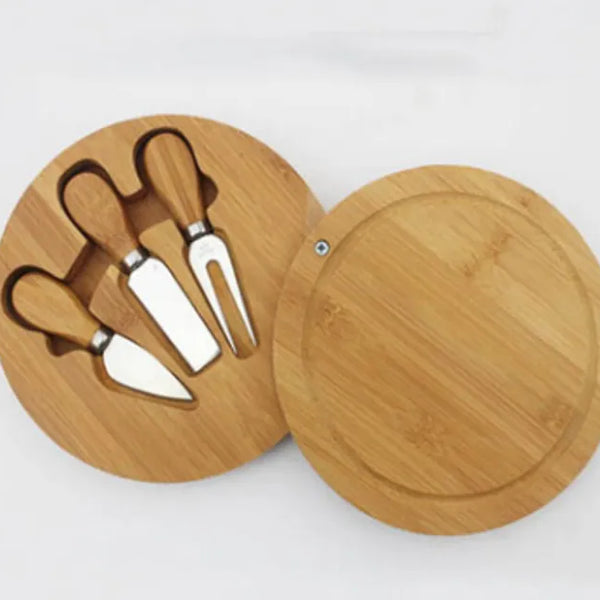 Tabla De Queso 25Cm Bambu 3 Accesorios