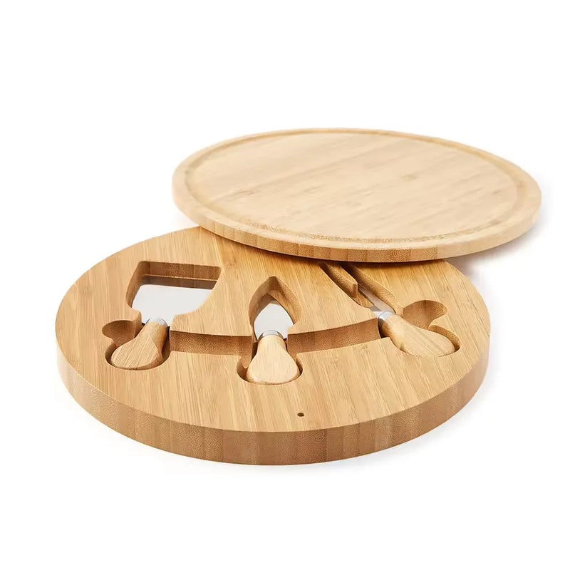 Tabla De Queso 25Cm Bambu 3 Accesorios
