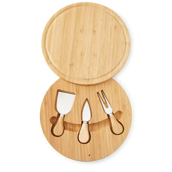 Tabla De Queso 25Cm Bambu 3 Accesorios