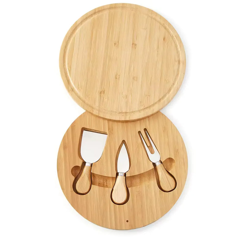 Tabla De Queso 25Cm Bambu 3 Accesorios
