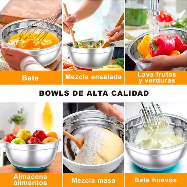 Set 7 Bowls De Cocina Acero Inoxidable - Varietas Chile - Santiago