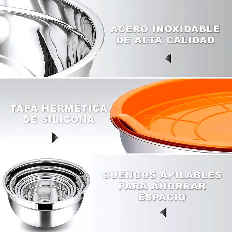 Set 7 Bowls De Cocina Acero Inoxidable - Varietas Chile - Santiago