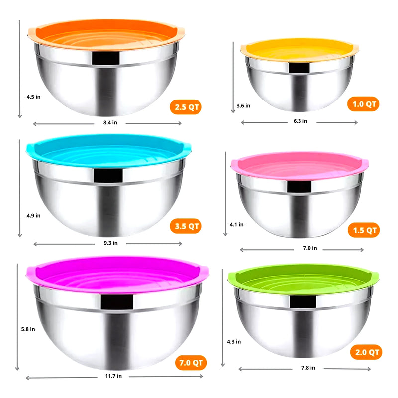 Set 7 Bowls De Cocina Acero Inoxidable - Varietas Chile - Santiago